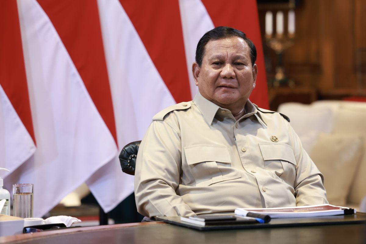 Presiden RI Prabowo Subianto saat menyampaikan pernyataan terkait kebijakan luar negeri Indonesia.