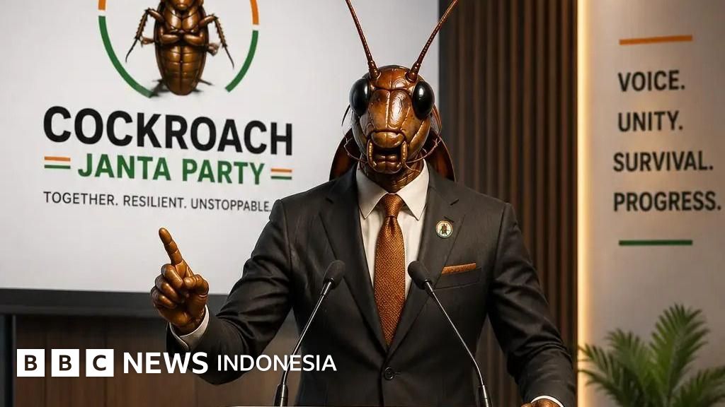 Simbol Kecoak yang digunakan oleh gerakan satir 'Cockroach Janta Party' (CJP) di India sebagai bentuk kritik terhadap sistem politik.