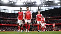 Gelandang Arsenal, Declan Rice, saat beraksi di lapangan, menyuarakan pentingnya kewaspadaan menjelang penentuan gelar Premier League.