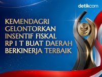 Menteri Dalam Negeri menyerahkan penghargaan dan insentif fiskal kepada perwakilan pemerintah daerah berprestasi.