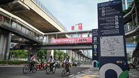 Kepala Dinas Perhubungan (Dishub) DKI Jakarta Syafrin Liputo saat menjelaskan evaluasi Car Free Day (CFD) di Jalan Rasuna Said.