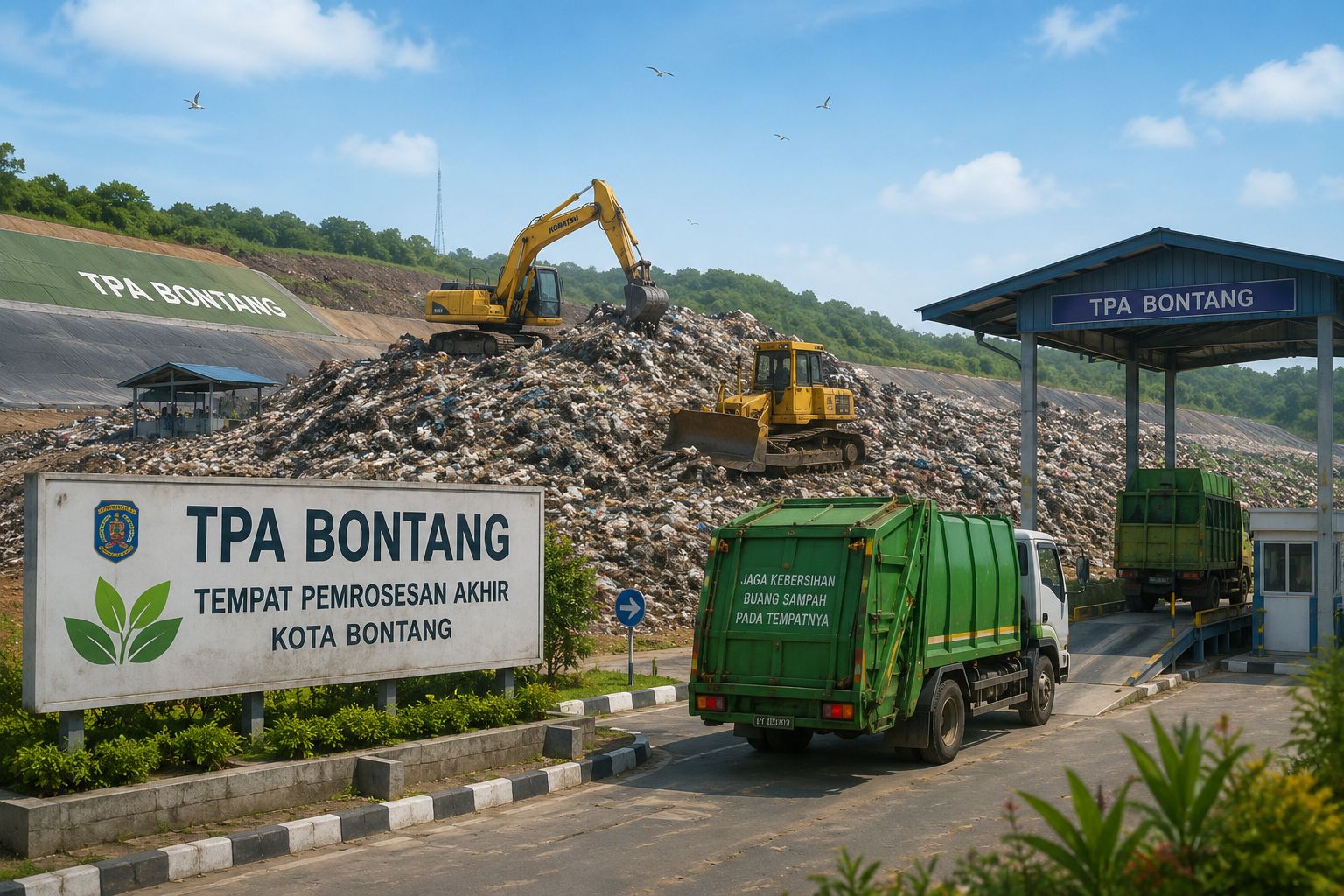 Petugas Dinas Lingkungan Hidup Bontang saat melakukan pengangkutan sampah. Kontribusi retribusi sampah signifikan bagi kebersihan kota.