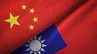 Ilustrasi layar situs web portal intelijen Taiwan yang dirancang untuk menerima informasi rahasia dari warga Tiongkok, dengan latar belakang simbol kedaulatan Taiwan.