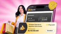 Tampilan antarmuka Allo Paylater. PT Allo Bank Indonesia Tbk (BBHI) menegaskan bunga pinjaman tidak akan naik meskipun BI-Rate kini 5,75%.