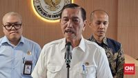 Menko Marves Luhut Binsar Pandjaitan saat menyampaikan visi digitalisasi ekosistem pemerintahan untuk mencegah kebocoran anggaran negara.