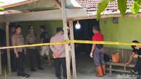 Petugas kepolisian melakukan olah tempat kejadian perkara (TKP) di lokasi penemuan jasad Bilqis Rajiansyah Lestari di Sragen.