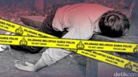 Petugas kepolisian melakukan olah tempat kejadian perkara (TKP) di lokasi penemuan mayat pria berinisial DS di Ciputat Timur untuk mengumpulkan bukti-bukti awal.