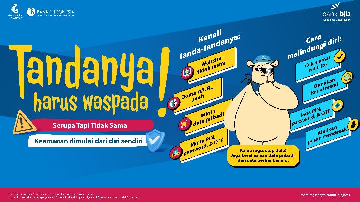 Petugas Bank bjb sedang memberikan edukasi kepada nasabah mengenai pentingnya menjaga kerahasiaan data pribadi dan tips aman bertransaksi digital.