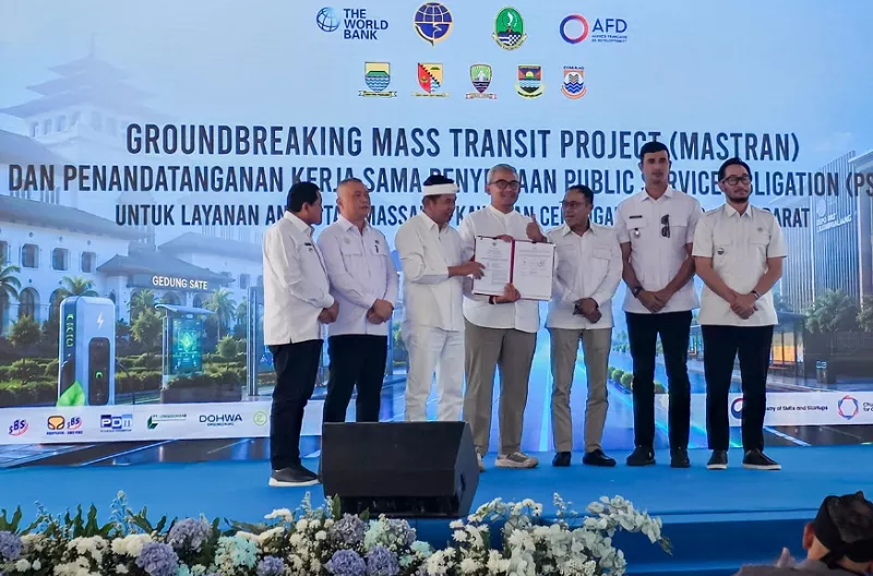 Visualisasi konsep Bus Rapid Transit (BRT) MASTRAN yang direncanakan beroperasi di Cekungan Bandung.