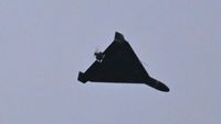Drone Iran jenis Shahed-136, salah satu model yang diduga memiliki kemampuan 'kamikaze' atau 'loitering munition' dan menjadi ancaman di Timur Tengah.