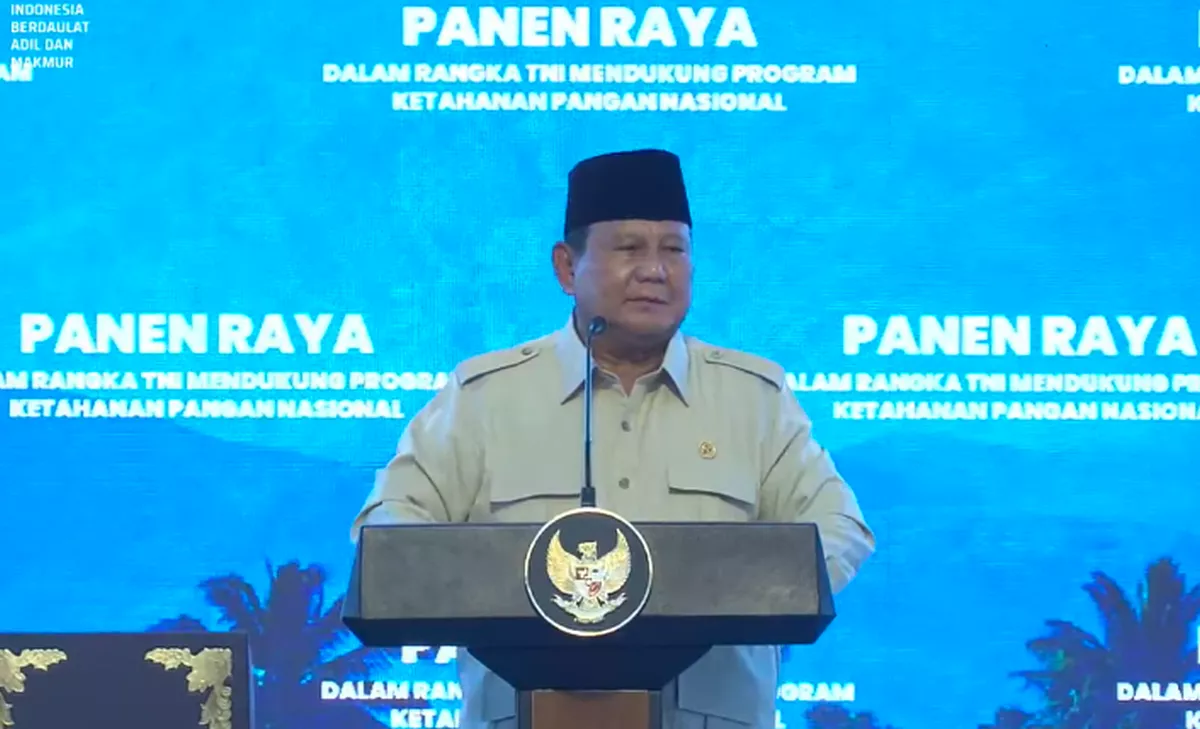 Presiden Prabowo Subianto menyampaikan apresiasinya terhadap peningkatan kesejahteraan petani Indonesia.