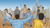 Petugas kepolisian mengamankan sejumlah remaja beserta senjata tajam yang hendak digunakan untuk tawuran di Depok. (Ilustrasi: Penanganan Kenakalan Remaja oleh Polisi)