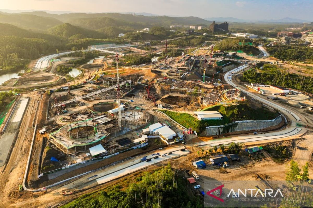 Progres pembangunan Gedung Mahkamah Konstitusi dan Komisi Yudisial di Kawasan Inti Pusat Pemerintahan (KIPP) Ibu Kota Nusantara (IKN) terus berjalan sesuai target.