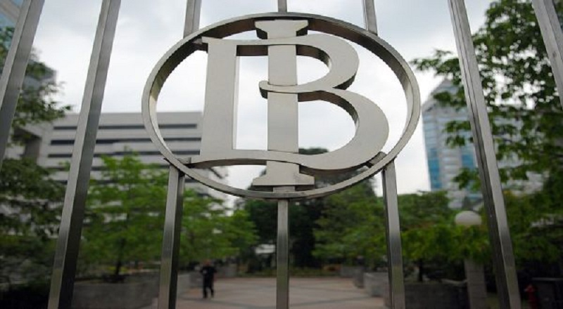 Ilustrasi logo Bank Indonesia di gedung pusatnya, Jakarta. BI terus berupaya menjaga stabilitas ekonomi melalui berbagai instrumen kebijakan moneter.