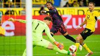 Skuat Bayern Munich merayakan gelar Piala Super Jerman 2026 setelah menaklukkan Borussia Dortmund.
