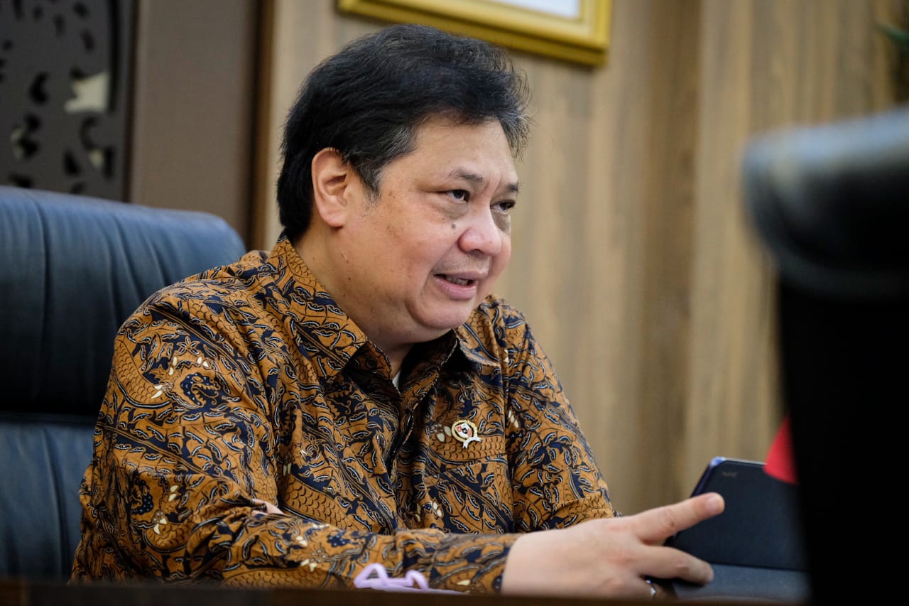 Menteri Koordinator Bidang Perekonomian Airlangga Hartarto saat menyampaikan target ratifikasi IEU-CEPA.