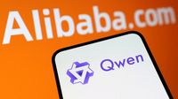 Ilustrasi visualisasi model AI generatif yang canggih, melambangkan rilis Qwen 3.8-Max oleh Alibaba.