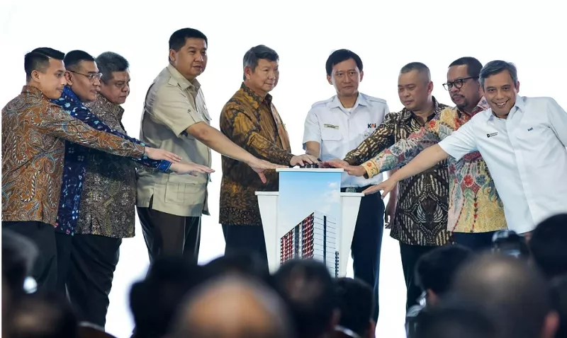 Ilustrasi kawasan Transit Oriented Development (TOD) yang mengintegrasikan hunian vertikal dengan akses transportasi publik. Proyek TOD Manggarai siap menjadi solusi perumahan di Jakarta.