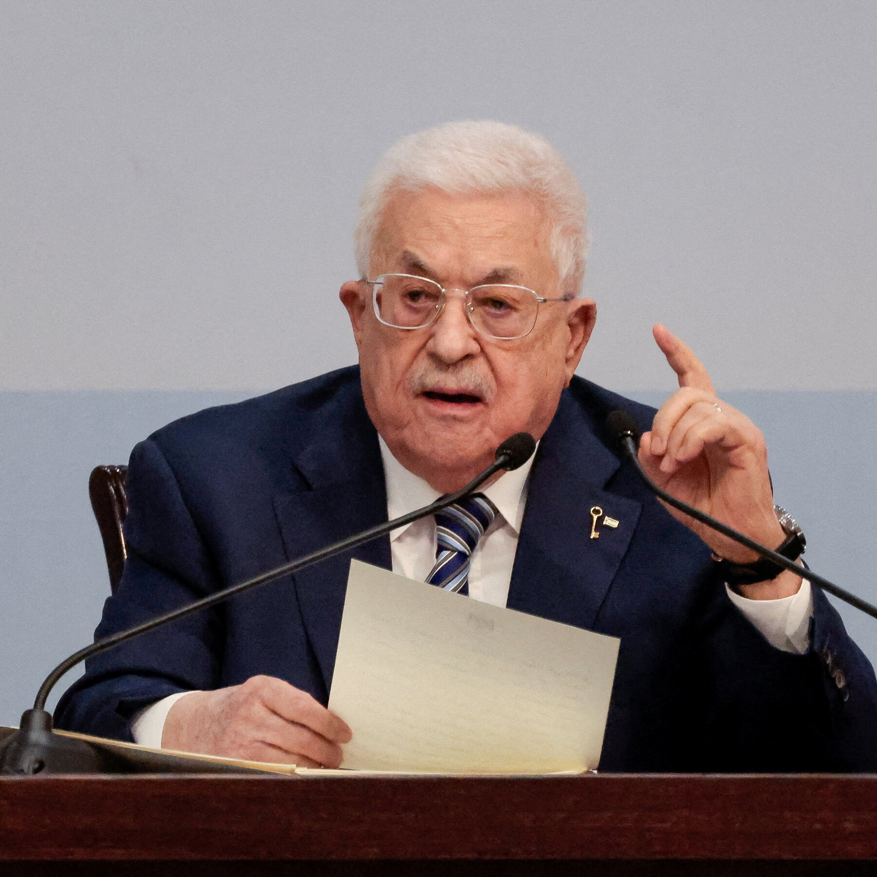 Presiden Otoritas Palestina, Mahmoud Abbas, yang dilarang menghadiri Sidang Umum PBB oleh Departemen Luar Negeri AS.