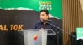 Menteri Pemuda dan Olahraga Republik Indonesia, Erick Thohir, saat memberikan sambutan dalam acara peluncuran Jakarta International 10K 2026.