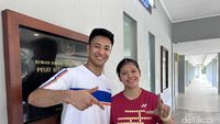 Dejan Fedinansyah, salah satu pebulutangkis ganda campuran andalan Indonesia, menunjukkan semangat juang dan dedikasi tinggi. Foto ilustrasi.