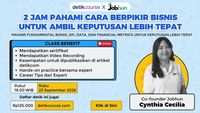 Infografis ilustrasi lima pilar bisnis: Pelanggan, Nilai, Pendapatan, Biaya, dan Keuntungan saling terhubung dalam ekosistem bisnis modern.