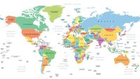 Peta Equal Earth yang menampilkan representasi area benua dan negara secara akurat, menggantikan Peta Mercator yang terdistorsi.