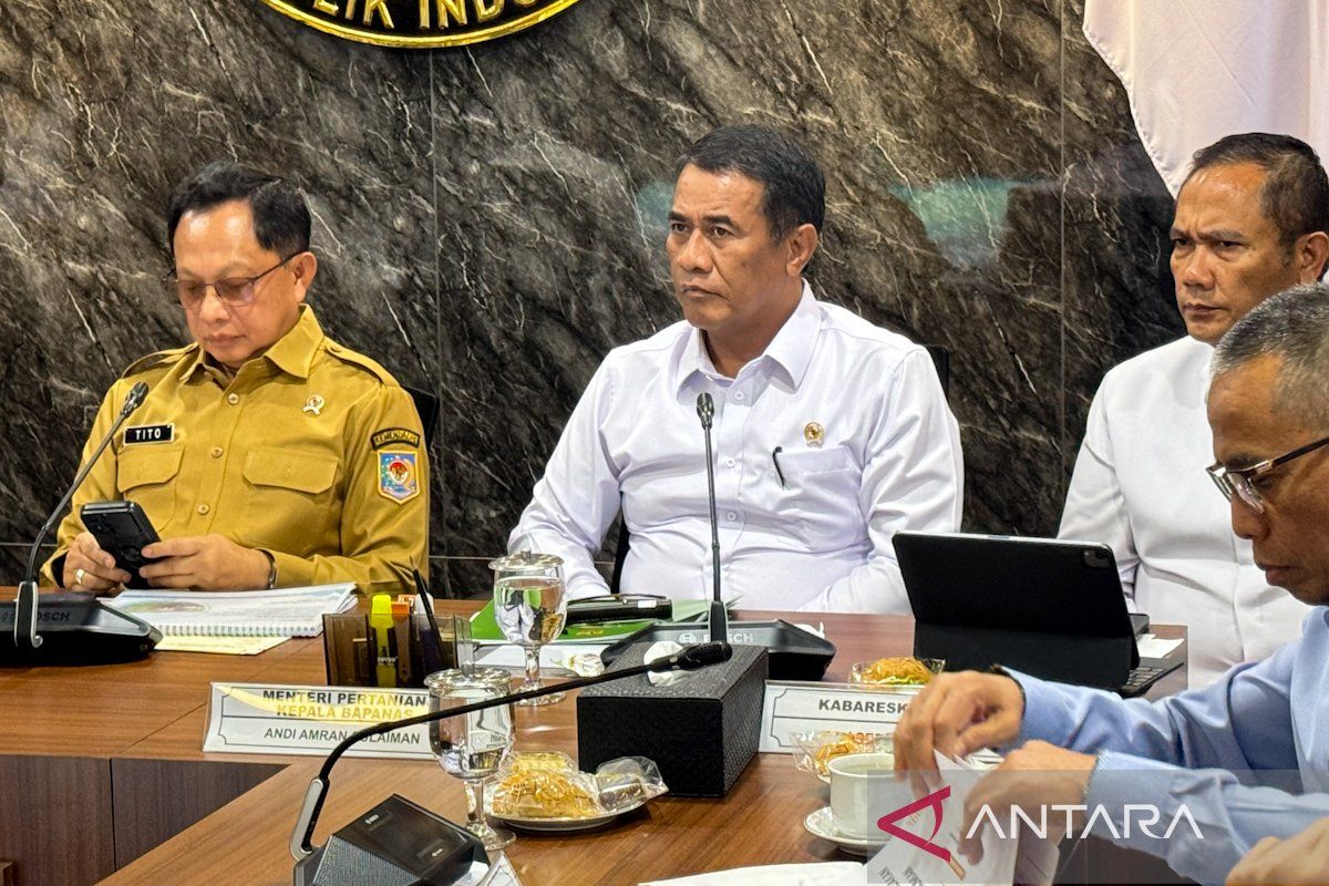Menteri Pertanian Andi Amran Sulaiman saat menyampaikan jaminan pasokan beras nasional aman menjelang periode Natal dan Tahun Baru.