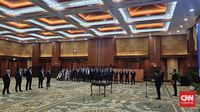 Menteri Keuangan Sri Mulyani Indrawati saat melantik pejabat pimpinan tinggi di Kementerian Keuangan.